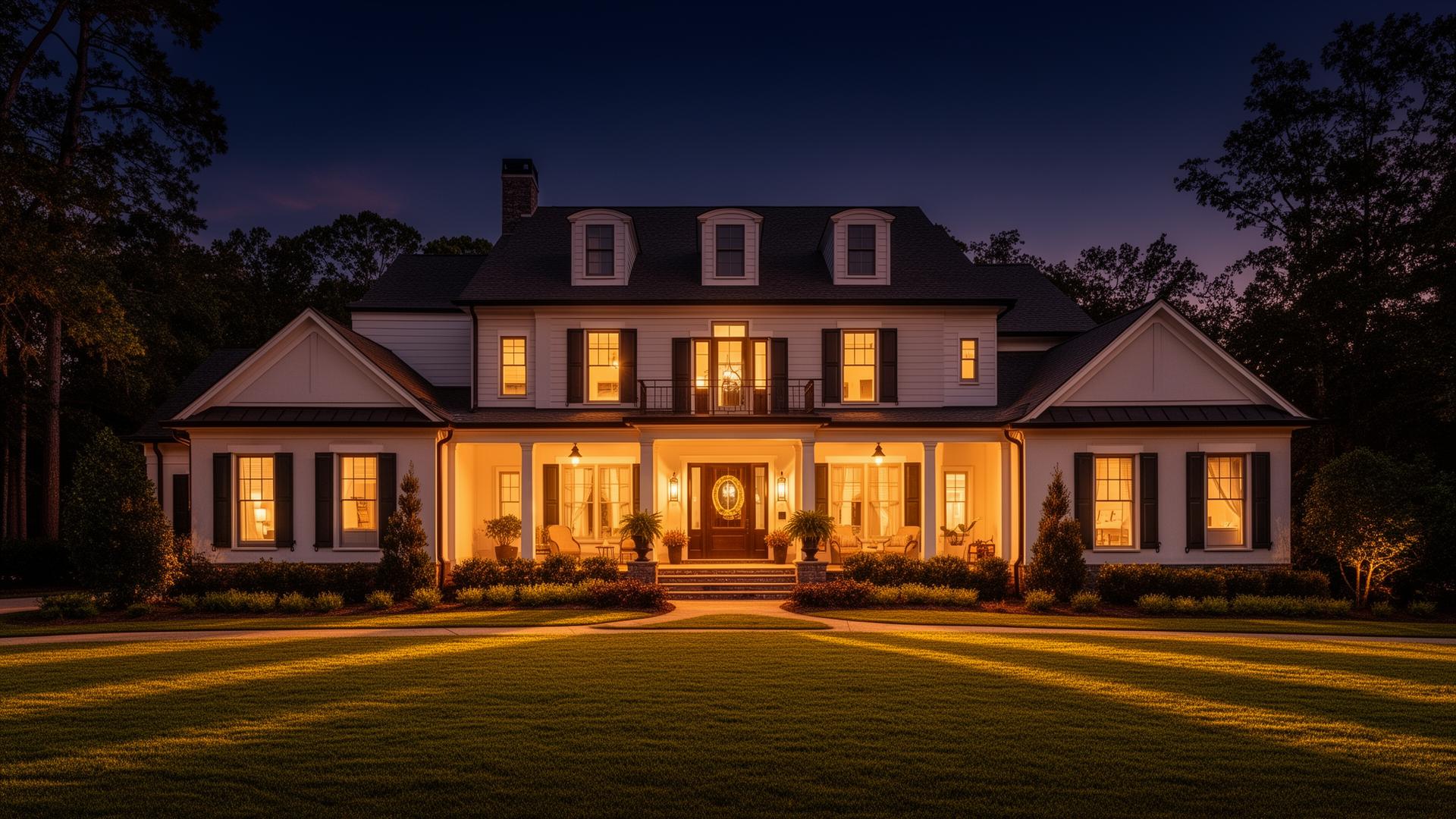 Beautiful Georgia home at dusk